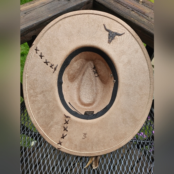 NWT Beige Wild heart desert scape burned Fedora cowboy hat - Picture 8 of 9